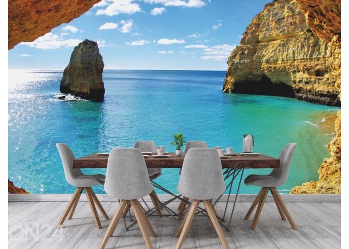 Fleece kuvatapetti Algarve Coast Rocks 368x254 cm kuvasuurennos