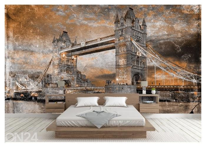 Fleece-kuvatapetti Art Mural Tower Bridge In London 368x254 cm kuvasuurennos
