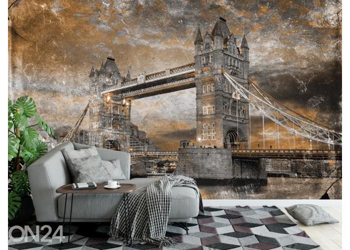 Fleece-kuvatapetti Art Mural Tower Bridge In London 368x254 cm kuvasuurennos