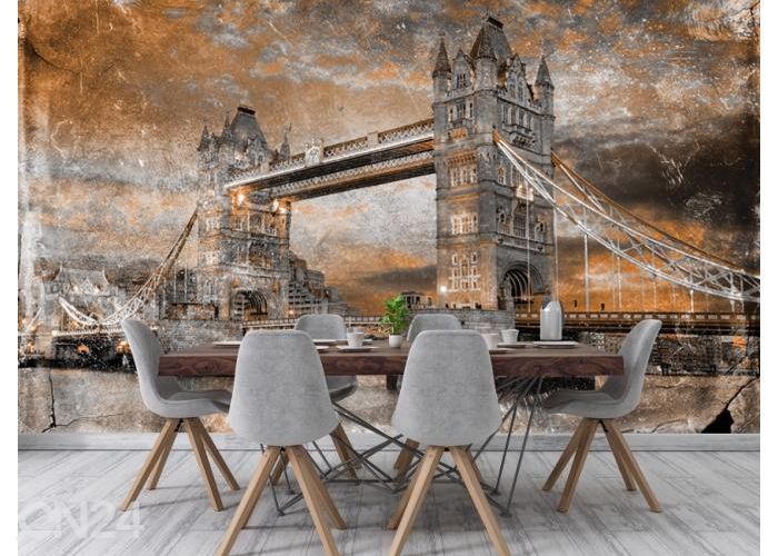 Fleece-kuvatapetti Art Mural Tower Bridge In London 416x290 cm kuvasuurennos