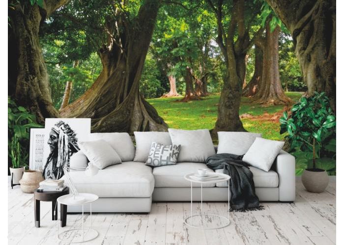 Fleece kuvatapetti Asian Jungle Forest 368x254 cm kuvasuurennos