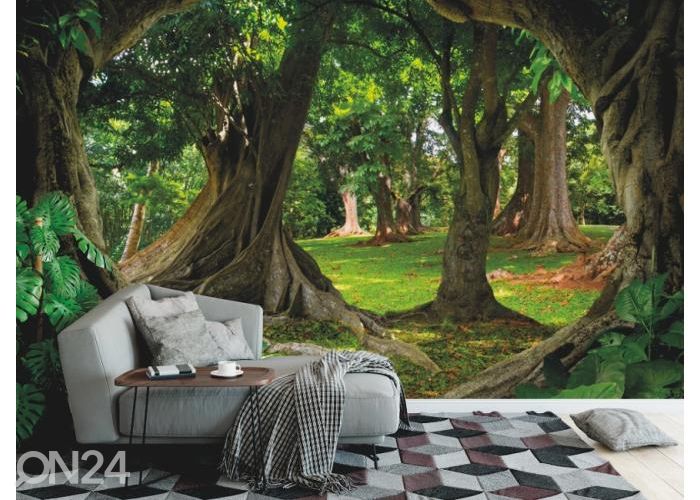 Fleece kuvatapetti Asian Jungle Forest 368x254 cm kuvasuurennos