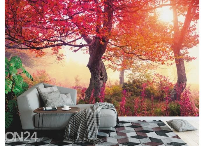 Fleece kuvatapetti Autumn Trees In Carpathians 368x254 cm kuvasuurennos