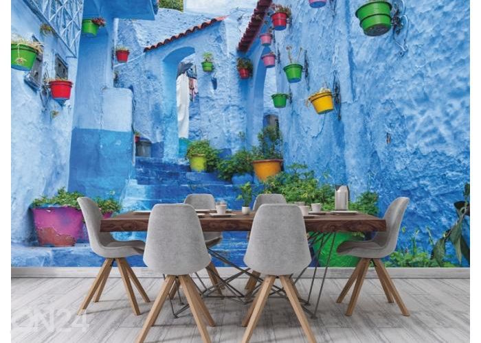 Fleece kuvatapetti Blue Town Of Chefchaouen 368x254 cm kuvasuurennos