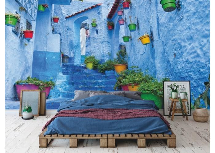 Fleece kuvatapetti Blue Town Of Chefchaouen 400x260 cm kuvasuurennos