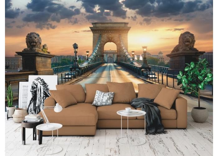 Fleece kuvatapetti Bridge In Budapest 416x290 cm kuvasuurennos