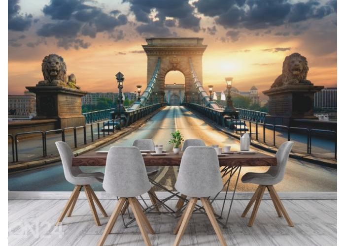 Fleece kuvatapetti Bridge In Budapest 416x290 cm kuvasuurennos