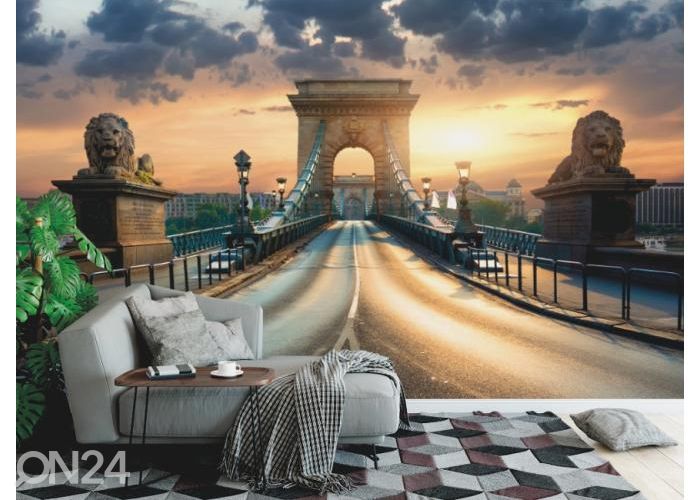 Fleece kuvatapetti Bridge In Budapest 416x290 cm kuvasuurennos