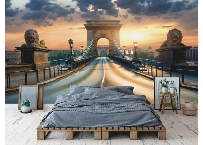 Fleece kuvatapetti Bridge In Budapest 416x290 cm kuvasuurennos