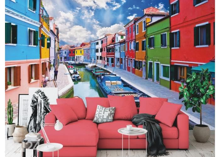 Fleece kuvatapetti Burano Island Canal 416x290 cm kuvasuurennos