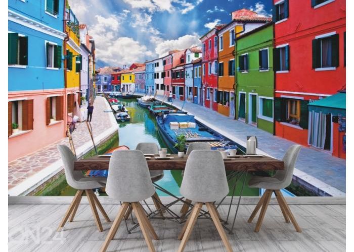 Fleece kuvatapetti Burano Island Canal 416x290 cm kuvasuurennos