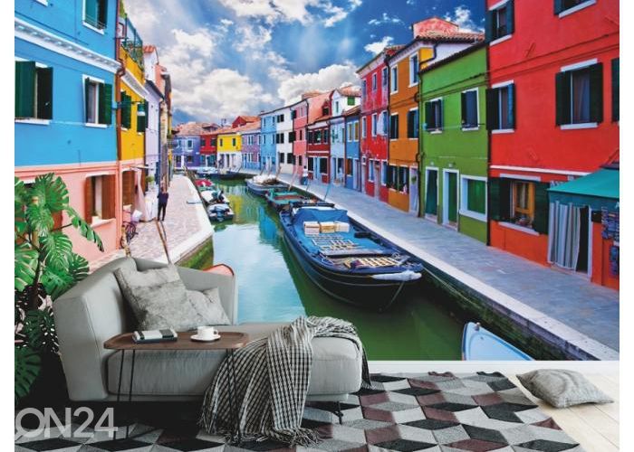 Fleece kuvatapetti Burano Island Canal 416x290 cm kuvasuurennos