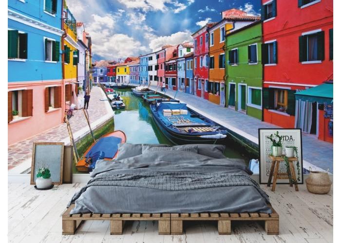 Fleece kuvatapetti Burano Island Canal 416x290 cm kuvasuurennos