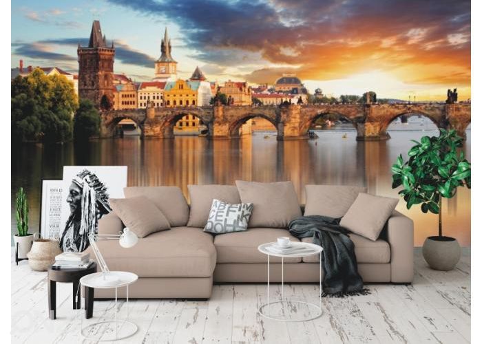 Fleece kuvatapetti Charles Bridge In Prague 416x290 cm kuvasuurennos