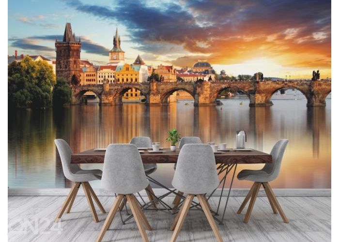 Fleece kuvatapetti Charles Bridge In Prague 416x290 cm kuvasuurennos