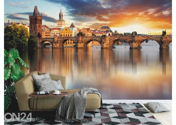 Fleece kuvatapetti Charles Bridge In Prague 416x290 cm kuvasuurennos