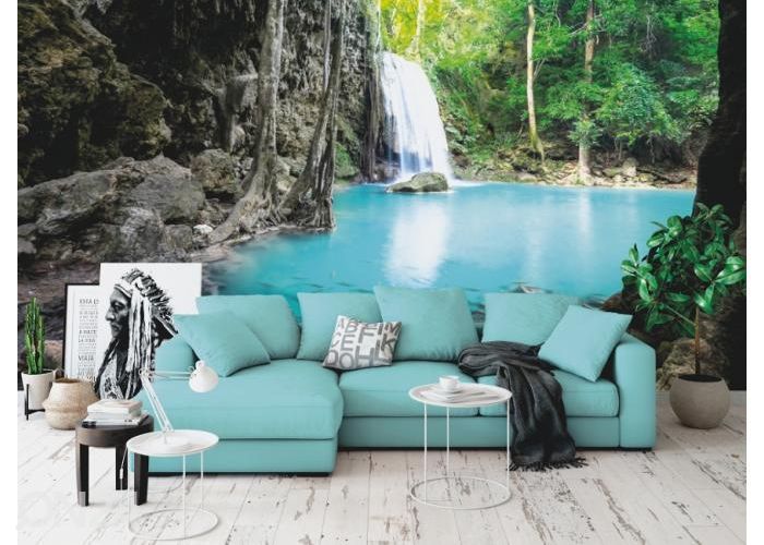 Fleece kuvatapetti Erawan Cascade Waterfall 416x290 cm kuvasuurennos