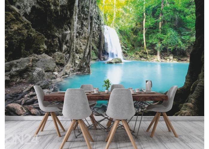 Fleece kuvatapetti Erawan Cascade Waterfall 416x290 cm kuvasuurennos