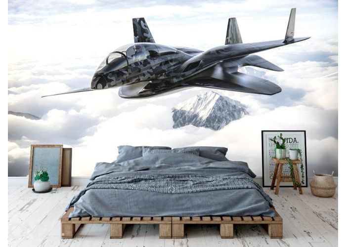Fleece-kuvatapetti Fighter Jet 416x290 cm kuvasuurennos