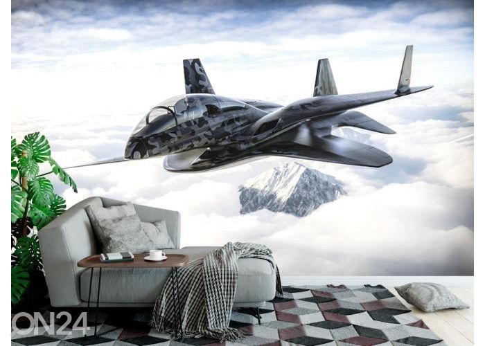 Fleece-kuvatapetti Fighter Jet 416x290 cm kuvasuurennos