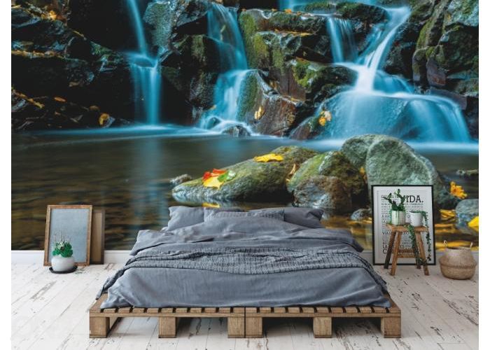 Fleece kuvatapetti Flowing Forest Stream 400x260 cm kuvasuurennos