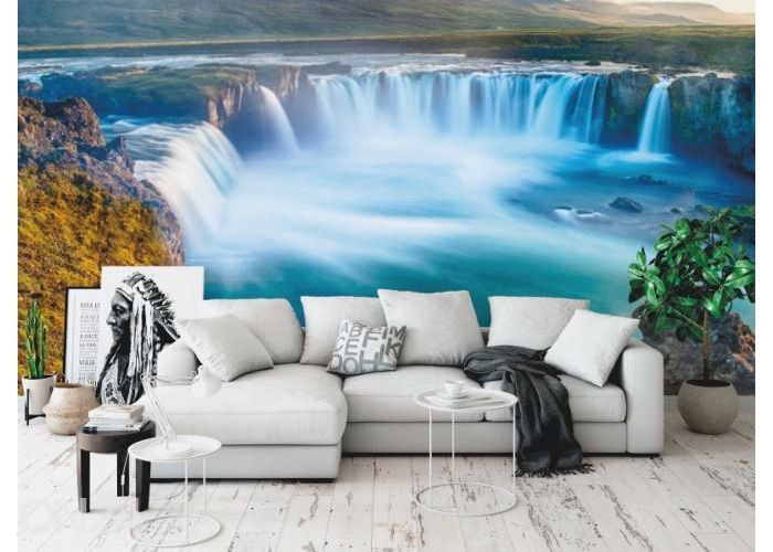 Fleece kuvatapetti Godafoss Waterfall 400x260 cm kuvasuurennos
