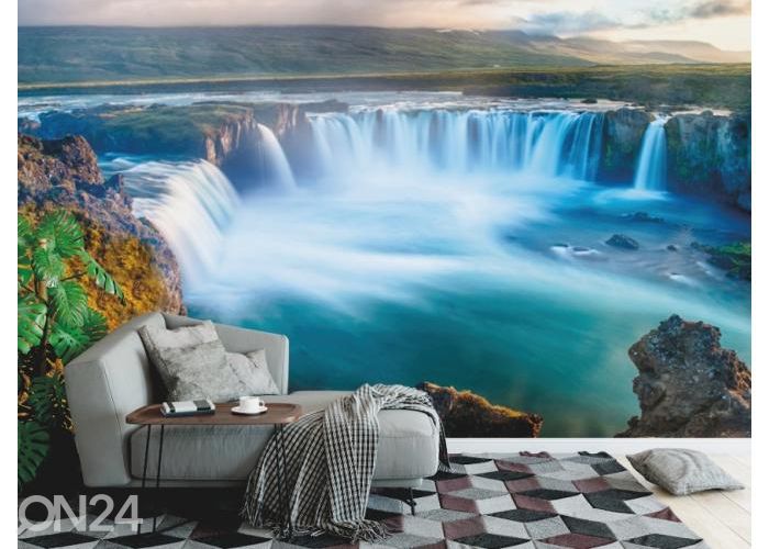 Fleece kuvatapetti Godafoss Waterfall 400x260 cm kuvasuurennos
