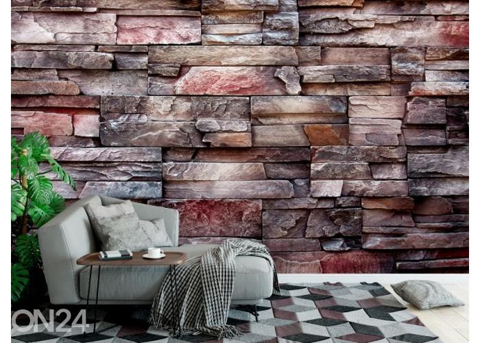 Fleece kuvatapetti Modern Style Stone Bricks Wall and Abstract Textur 400x260 cm kuvasuurennos