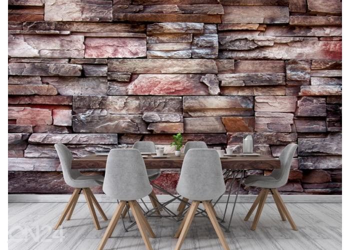 Fleece kuvatapetti Modern Style Stone Bricks Wall and Abstract Textur 400x260 cm kuvasuurennos