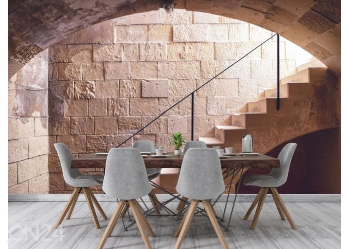 Fleece kuvatapetti Mural Old Cellar Steps 368x254 cm kuvasuurennos