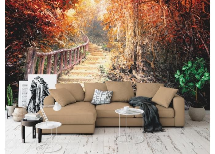 Fleece kuvatapetti Road Path In The Fantasy Forest 400x260 cm kuvasuurennos