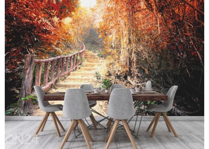 Fleece kuvatapetti Road Path In The Fantasy Forest 400x260 cm kuvasuurennos