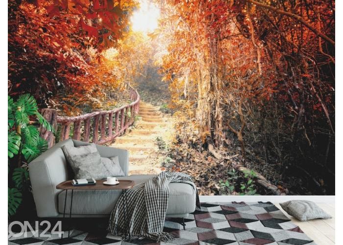 Fleece kuvatapetti Road Path In The Fantasy Forest 400x260 cm kuvasuurennos