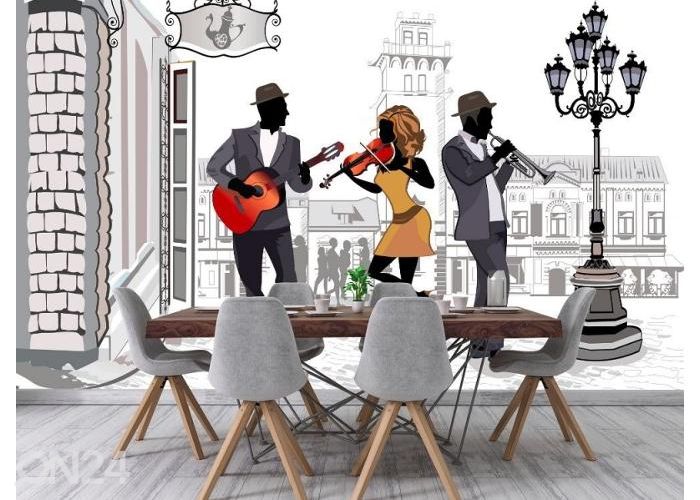 Fleece-kuvatapetti Street musicians 400x260 cm kuvasuurennos