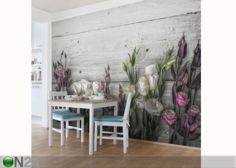 Fleece-kuvatapetti TULIP ROSE SHAPPY WOOD LOOK kuvasuurennos