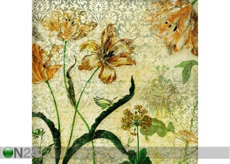 Fleece-kuvatapetti Vintage Grasses kuvasuurennos