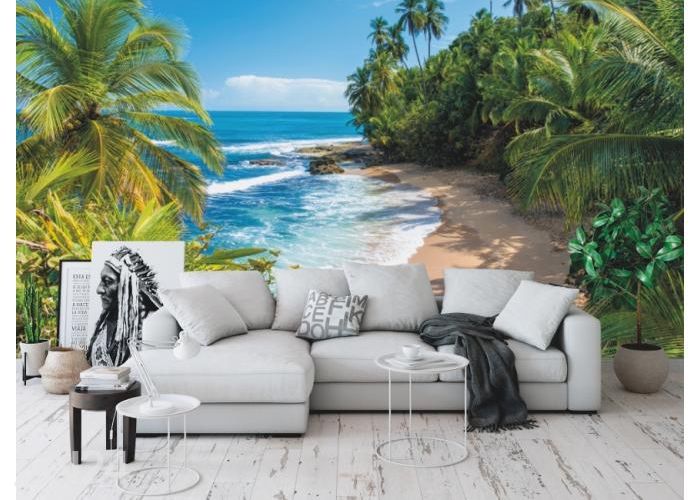 Fleece kuvatapetti Wild Beach in Costa Rica 400x260 cm kuvasuurennos