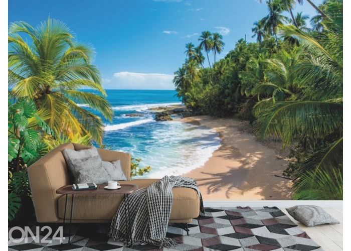 Fleece kuvatapetti Wild Beach in Costa Rica 400x260 cm kuvasuurennos