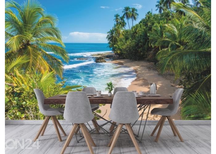 Fleece kuvatapetti Wild Beach in Costa Rica 416x290 cm kuvasuurennos