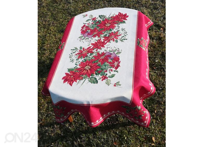 Gobeliinikankainen joululiina ORNAMENT 140x212 cm kuvasuurennos