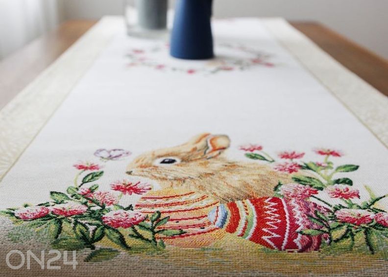 Gobeliinikankainen liina Kanin 45x136 cm kuvasuurennos