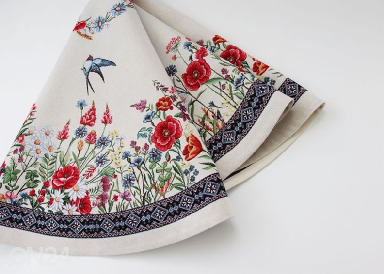 Gobeliinikankainen pöytäliina Chamomille Ø 140 cm kuvasuurennos