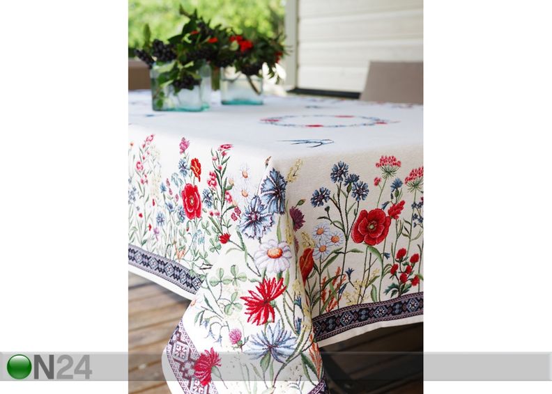 Gobeliinikankainen pöytäliina Chamomille 140x220cm kuvasuurennos