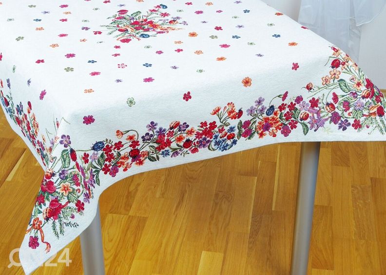 Gobeliinikankainen pöytäliina LEPPÄKERTUT 100x100 cm kuvasuurennos