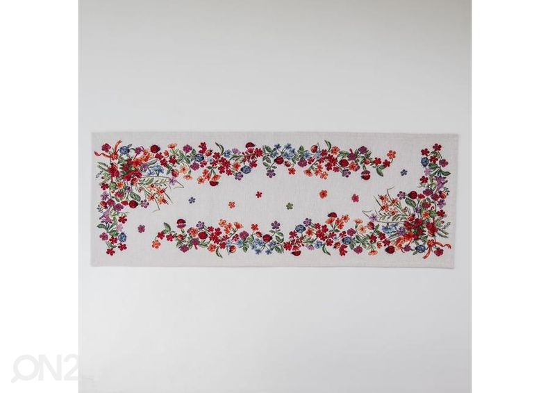 Gobeliinikankainen pöytäliina Leppäkertut 36x100 cm kuvasuurennos