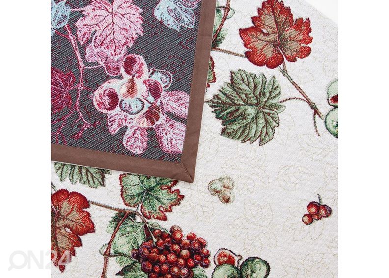 Gobeliinikankainen pöytäliina Viinimarjat 44x138 cm kuvasuurennos