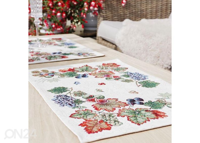 Gobeliinikankainen pöytätabletti Viinimarjat 33x48cm kuvasuurennos