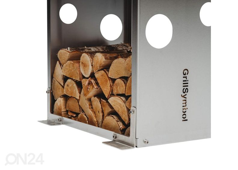 GrillSymbol puuhylly Woodstock L inox kuvasuurennos