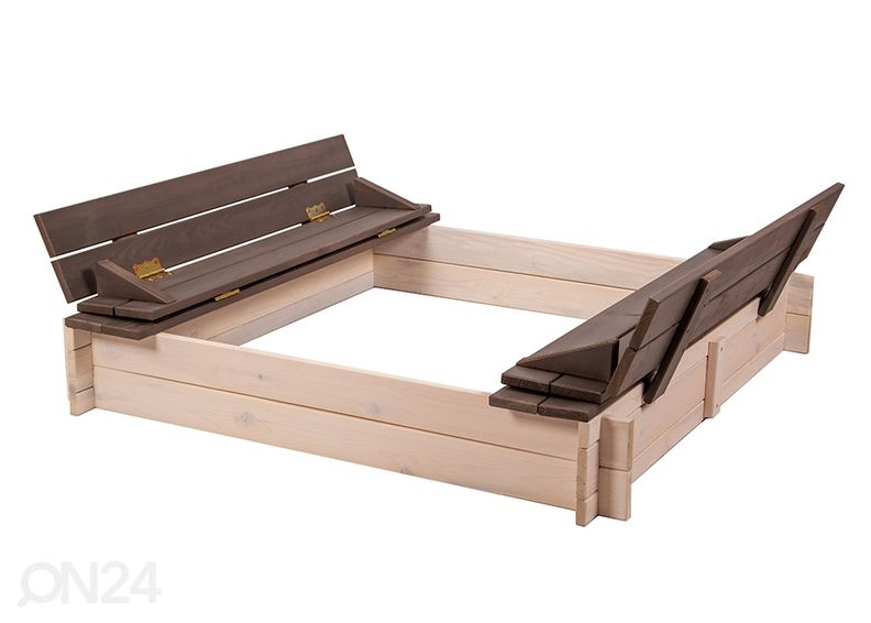 Hiekkalaatikko kannella ja istuimilla 140x140 cm kuvasuurennos