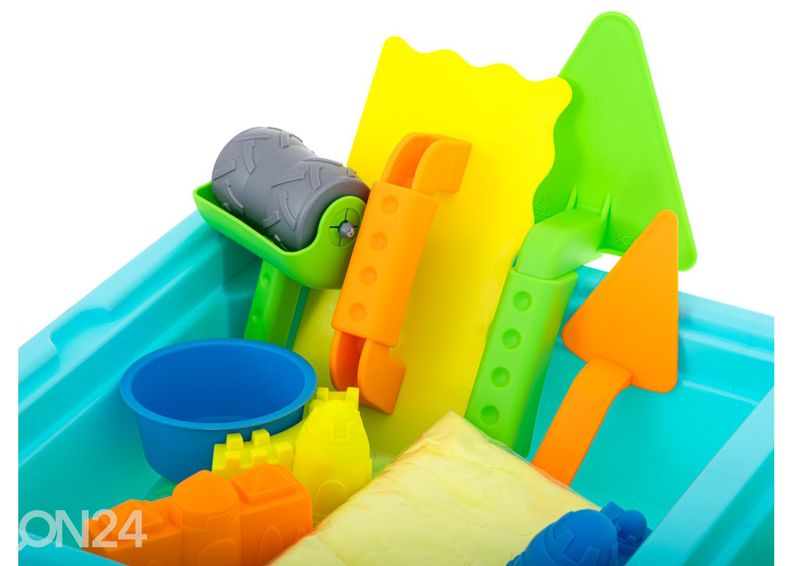 Hiekkalaatikko/ leikkipöytä kineettisellä hiekalla ja tarvikkeilla kuvasuurennos